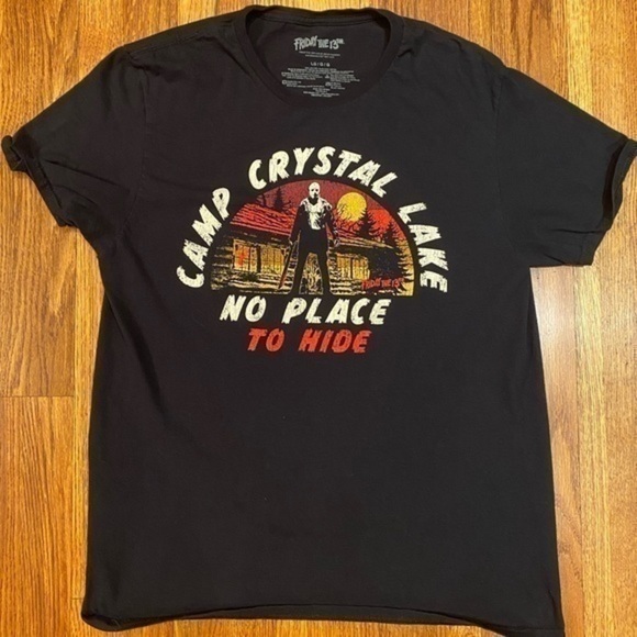Friday The 13th Jason No Place To Hide Crystal Lake Mens Large T-Shirt - Picture 1 of 4